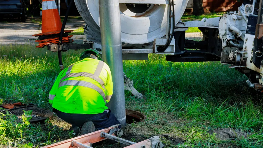 Sewer line cleaning service for main line blockage in Lansing Michigan